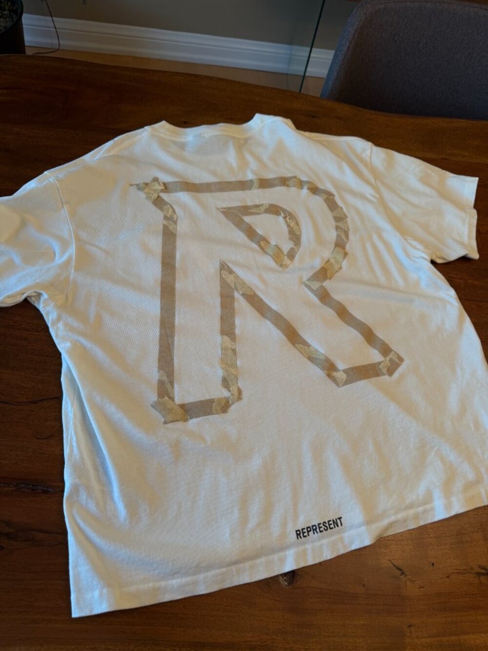 REPRESENT Ecru with Masking Tape Logo XXL - Picture 4 of 6